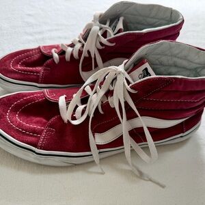 Vans Mens Burgundy High-Top Sneakers size 12